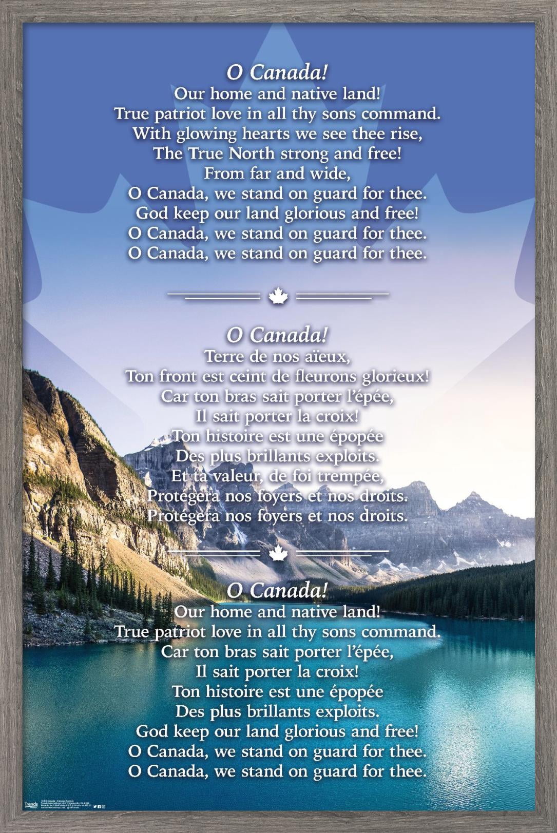 Canada - National Anthem Wall Poster, 14.725" x 22.375", Framed