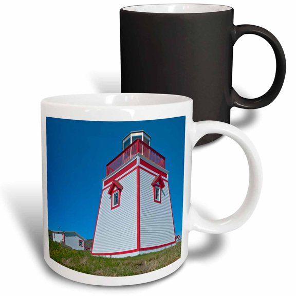 3drose, Canada, Newfoundland, St. Anthony. Lighthouse at Fishing Point, 11oz Magic Transforming Mug