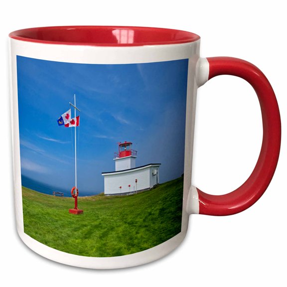 3drose, Canada, Nova Scotia, Brier Island. Grand Passage Lighthouse., 11oz Two-tone Red Mug