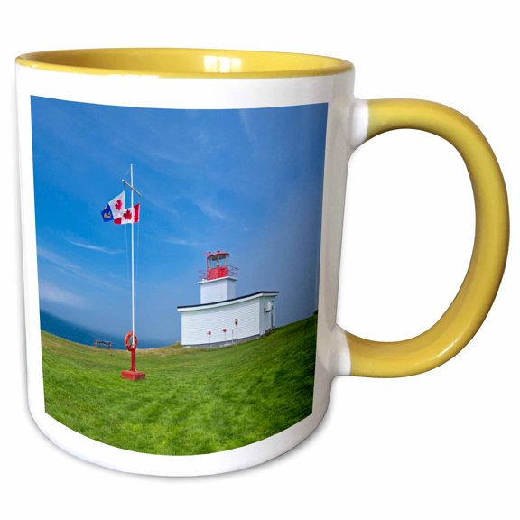 3drose, Canada, Nova Scotia, Brier Island. Grand Passage Lighthouse., 11oz Two-tone Yellow Mug