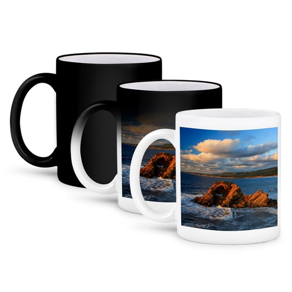 3drose, Canada, Nova Scotia, Cape Breton, Margaree Harbor Coastline, 11oz Magic Transforming Mug
