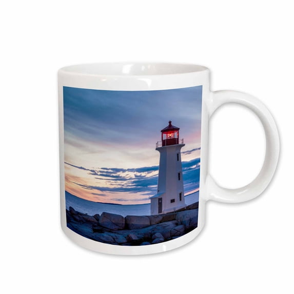 3drose, Canada, Nova Scotia, Peggys Cove. Peggys Point Lighthouse., 11oz Mug