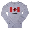 thumbnail image 1 of Canada Olympic - Rugby - Flag - Silhouette Men's Long Sleeve Grey T-Shirt, 1 of 2