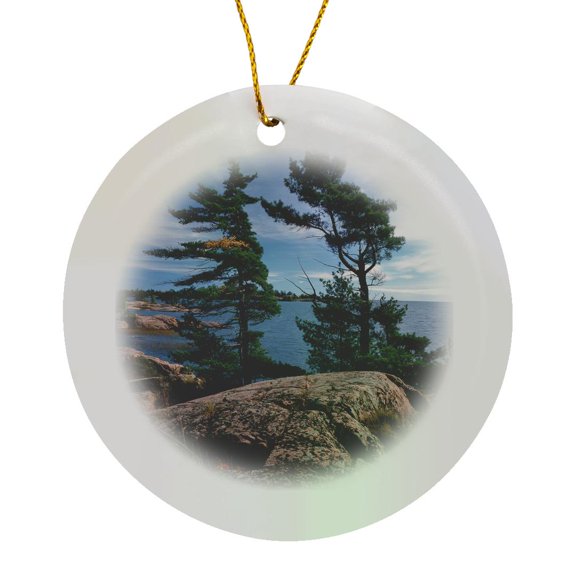 3drose, Canada, Ontario, Killarney Provincial Park, Circle Porcelain Ornament