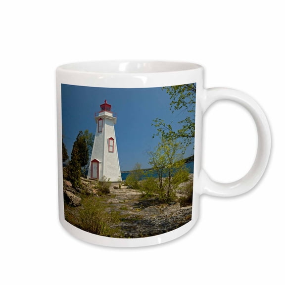 3drose, Canada, Ontario, Tobermory. Big Tub Lighthouse in Lake Huron, 15oz Mug
