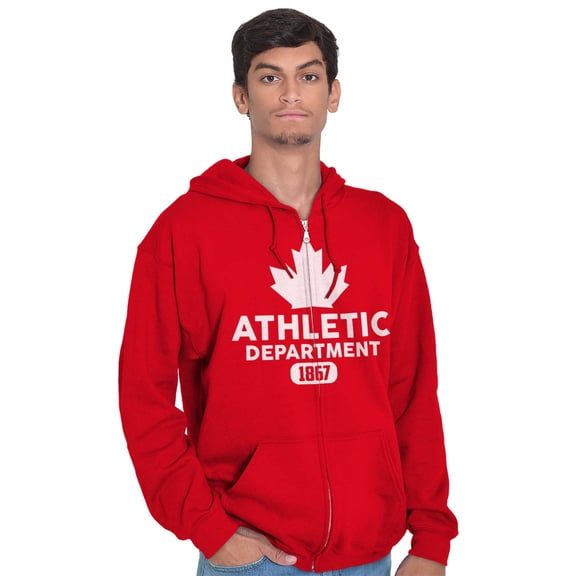 Canada Pride Distressed Maple Leaf Zip Up Hoodie Men's Women's Brisco Brands M