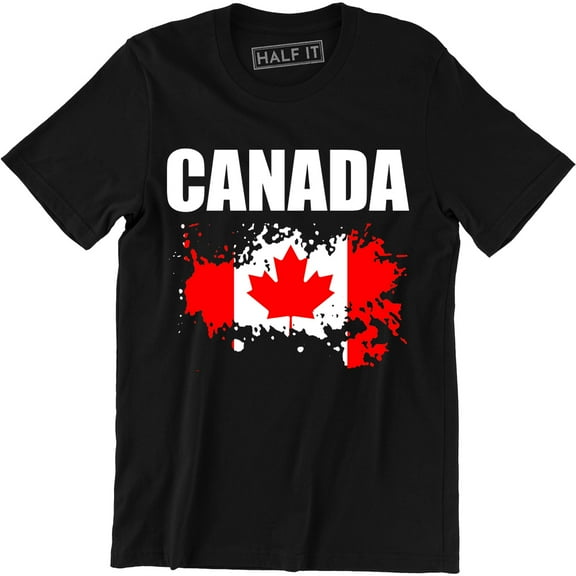 Canada Pride Mens Funny Patriotic Flag Retro Feel Canadian Maple Leaf Tee