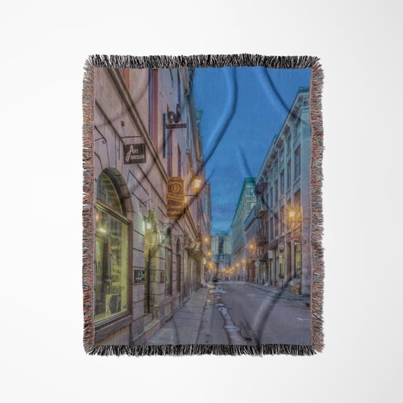 Canada, Quebec, Montreal, Old Montreal At Dawn. , Woven Blanket