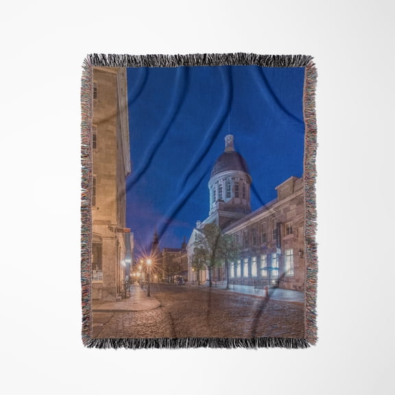 Canada, Quebec, Montreal, Old Montreal At Dawn. , Woven Blanket
