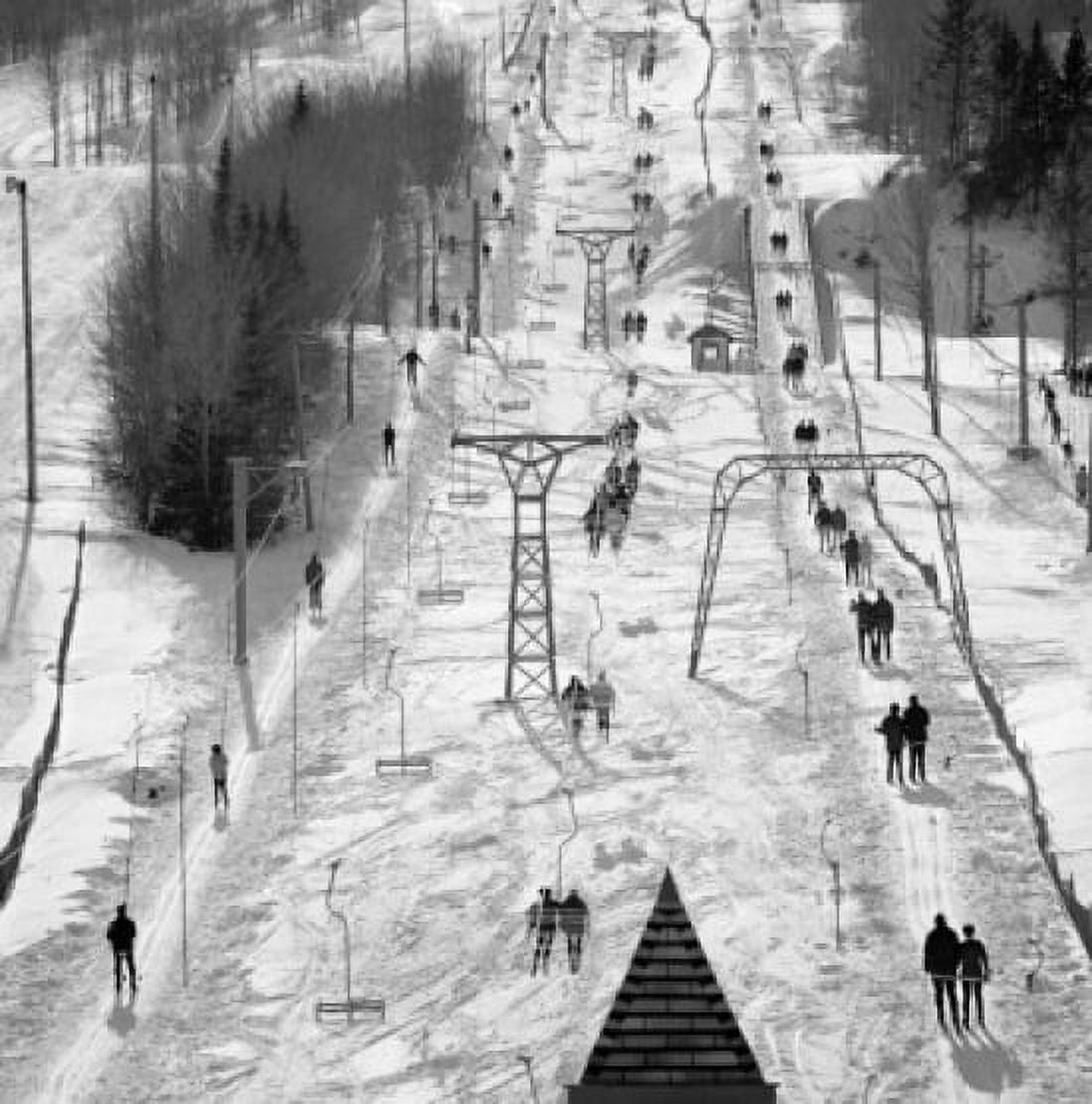 Canada Quebec Quebec City Ski lift at ski resort Canvas Art - (18 x 24)