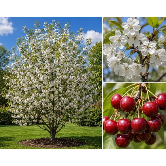 Canada Red Chokecherry Live Bare Root Tree (Prunus virginiana 'Canada Red') | Dormant Ornamental Tree Sapling | White Spring Blossoms & Burgundy Purple Foliage | Zones 2-7 (1 Tree)