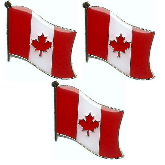 Canada Single Flag Lapel Pins, pack of 3