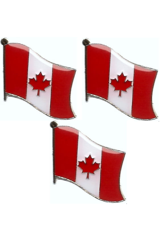 Canada Single Flag Lapel Pins, pack of 3