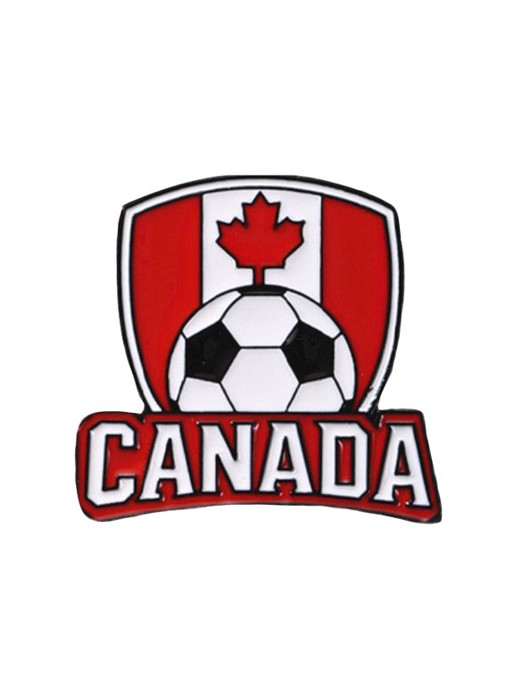 Canada Soccer Fan Enamel Brooch Pin, National Flag Decorative Lapel Pin for Sports Events, Durable Metal Souvenir Accessory for Canada Team Supporters and Collectors