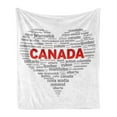 thumbnail image 1 of Canada Soft Flannel Fleece Blanket, Calligraphy of Regions in Canada Illustrated in a Heart Proud Canadian, Cozy Plush for Indoor and Outdoor Use, 50" x 70", Dimgray Vermilion White, by Ambesonne, 1 of 5