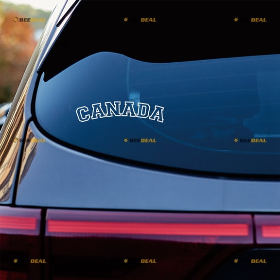 Canada Sticker Decal Vinyl Canadian - 2 Pack White 4" - For Car Boat Laptop Cup No Background Die-cut