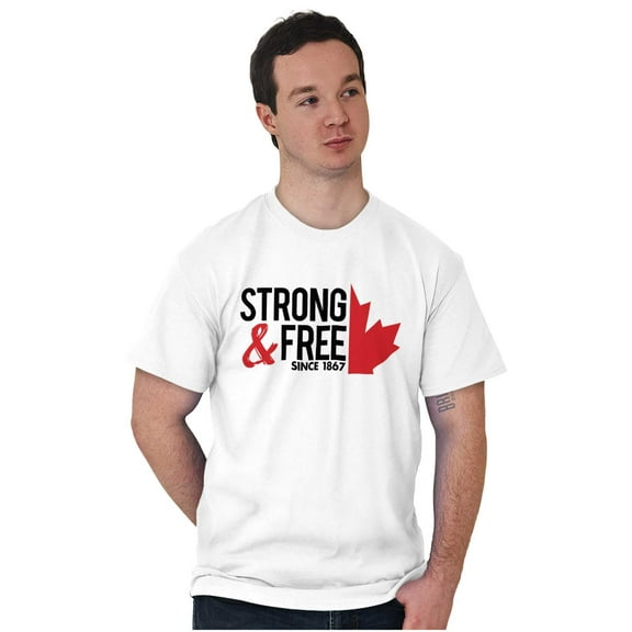 Canada Strong And Free Maple Leaf Men's Graphic T Shirt Tees Brisco Brands M
