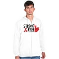 thumbnail image 1 of Canada Strong And Free Maple Leaf Unisex Fleece Graphic Zip Up Hoodie Brisco Brands 2X, 1 of 5