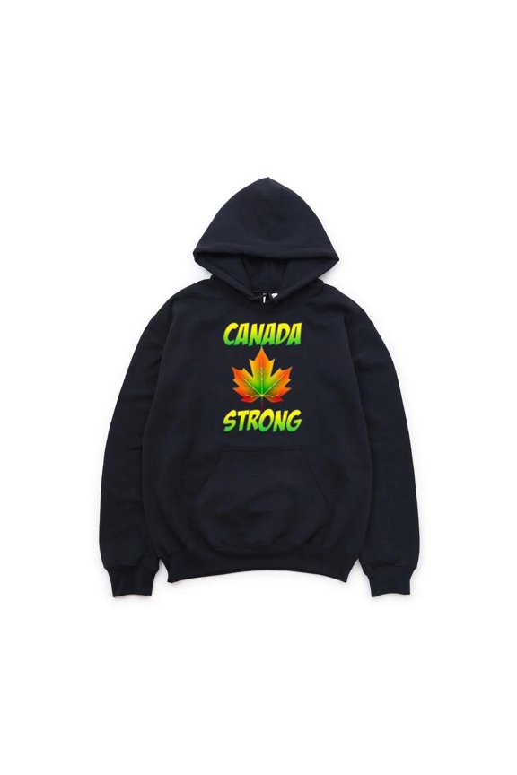 Canada Strong Patriotic Unity Maple Leaf Support Community Graphic Hoodie, for men & women, up to size 5XL
