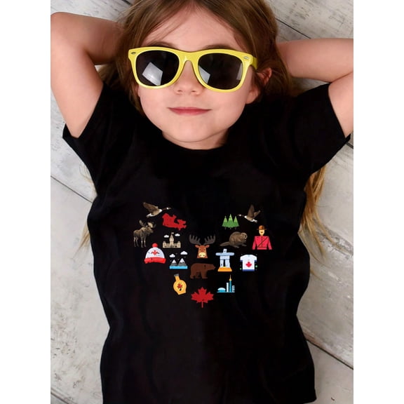 Canada Symbol Icon Maple Leaf Moose Canadian Men Women Kids T-Shirt