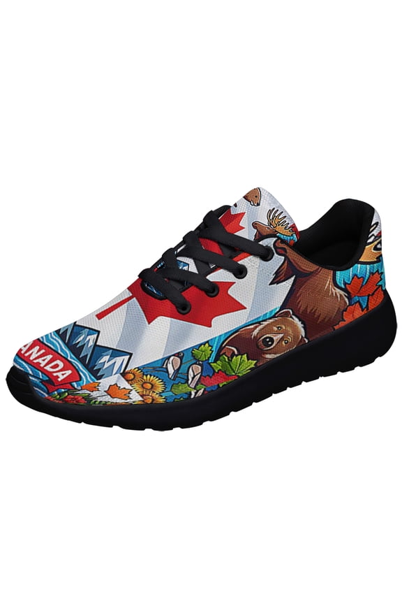Canada Symbols Maple Leaf Shoes Sneakers Black Size 10