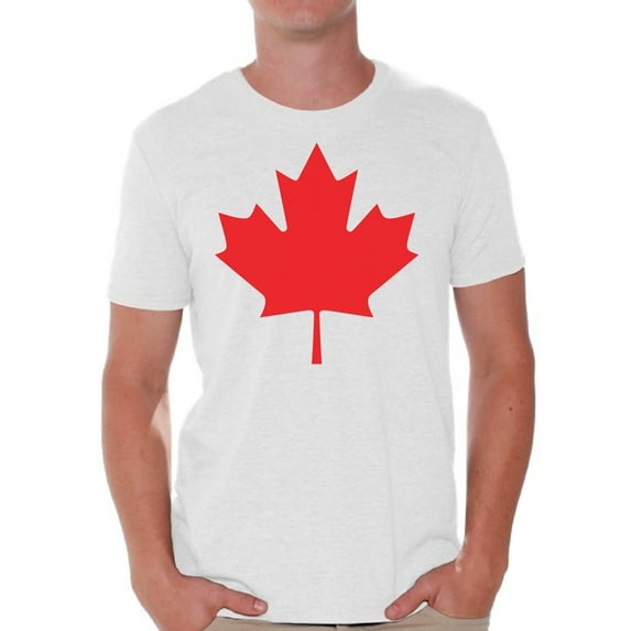 Canada T Shirt Patriotic Novelty Mens Graphic Tees Red Maple Leaf Logo