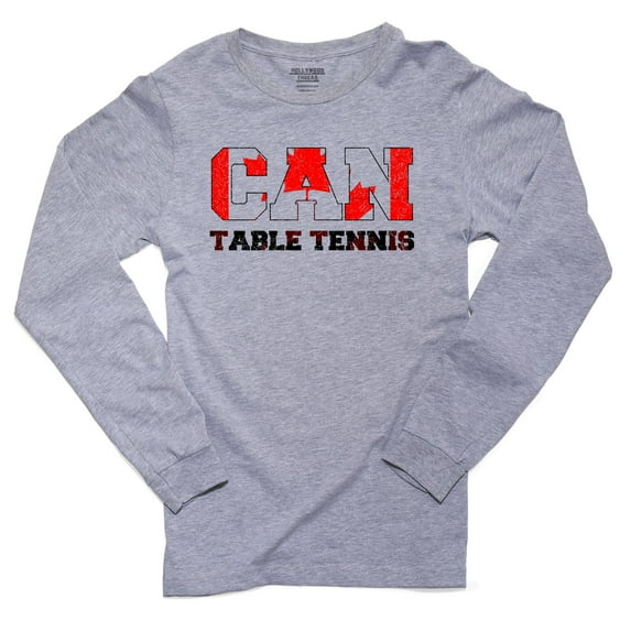 Canada Table Tennis - Olympic Games - Rio - Flag Men's Long Sleeve Grey T-Shirt