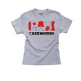 thumbnail image 1 of Canada Taekwondo - Olympic Games - Rio - Flag Girl's Cotton Youth Grey T-Shirt, 1 of 2