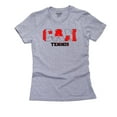 thumbnail image 1 of Canada Tennis - Olympic Games - Rio - Flag Women's Cotton Grey T-Shirt, 1 of 2
