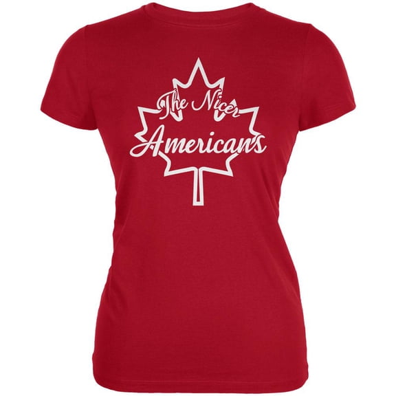 Canada The Nicer Americans Juniors Soft T Shirt Red SM