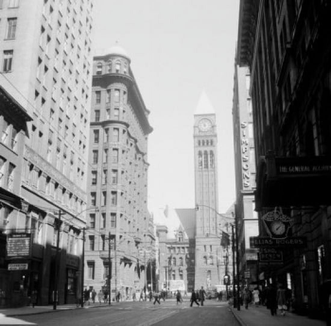 Canada Toronto financial district with old city hall Canvas Art - (24 x 36)