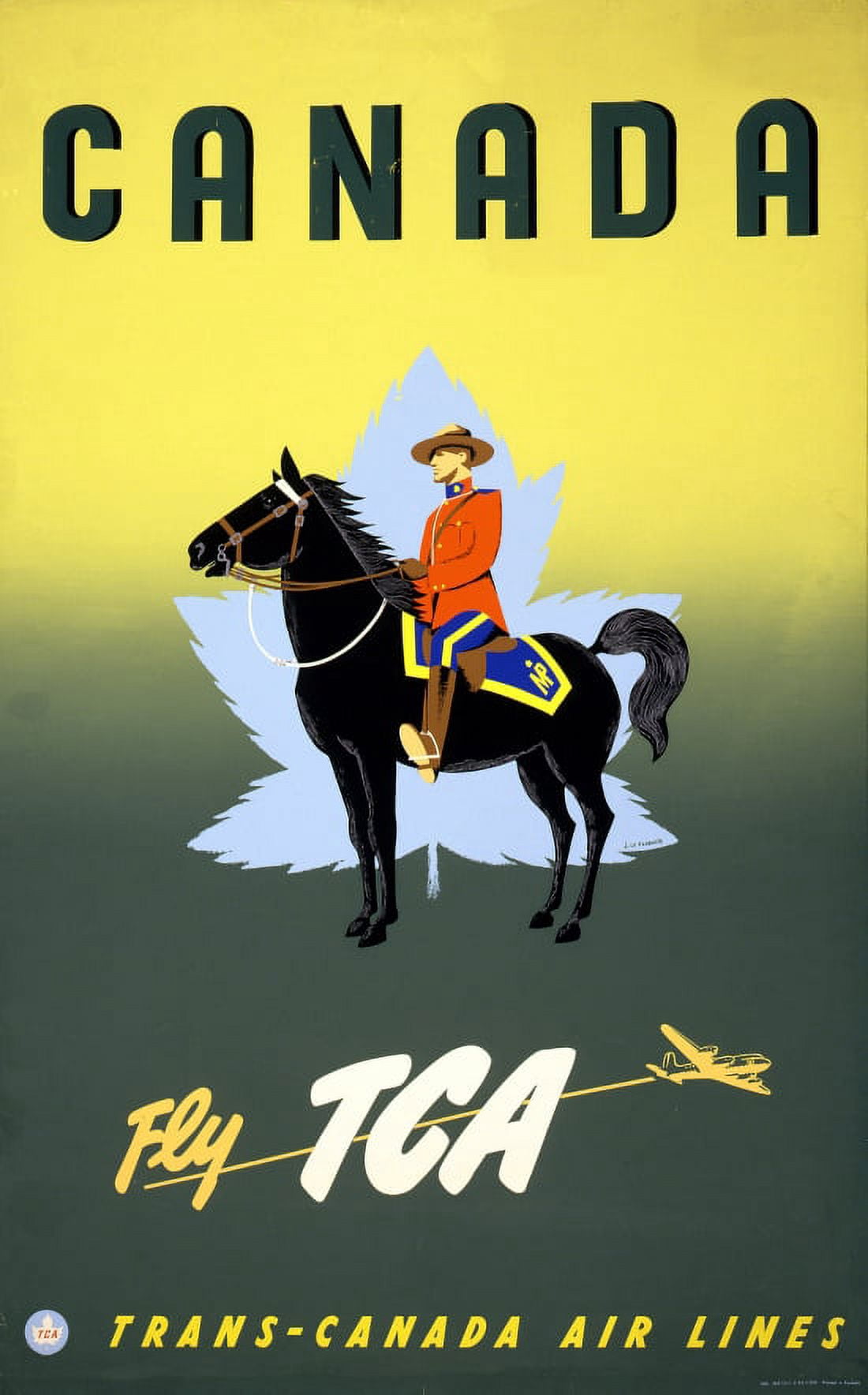 Canada Travel TCA Royal Canadian Mountie Canvas Art - (36 x 54)