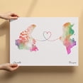 thumbnail image 1 of Canada Tunisia Map Canvas Wall Art 8x12 inch – Canada Tunisia Map Abstract Canvas Wall Art – Modern Watercolor Home Decoration, 1 of 4