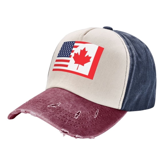 Canada Us Friendship Flag Combination Distressed Baseball Cap Dad Hats for Men Women Vintage Trucker Hat Low Profile Ball Caps