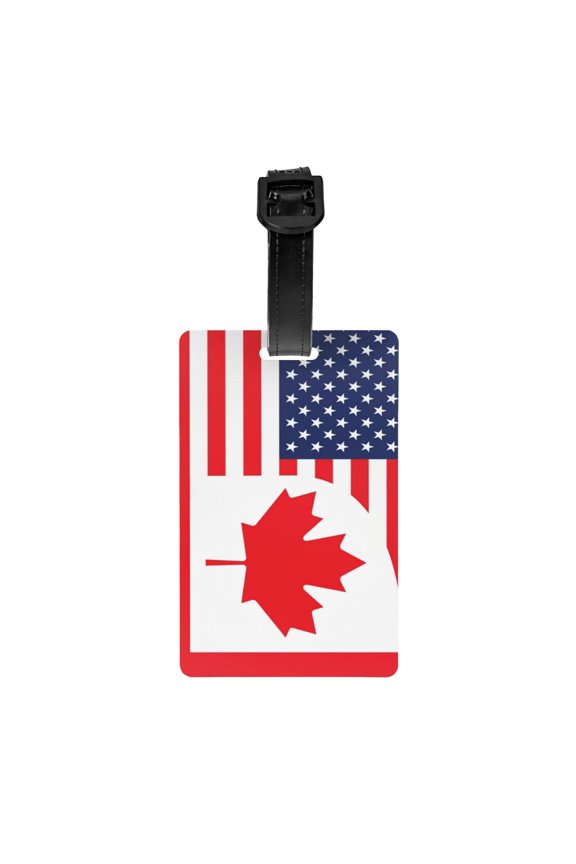Canada Us Friendship Flag Combination Luggage Identifier Name Tag For Backpacks Suitcases Bags Baggage
