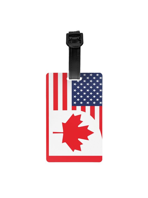 Canada Us Friendship Flag Combination Luggage Identifier Name Tag For Backpacks Suitcases Bags Baggage