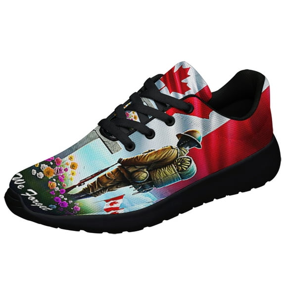 Canada Veteran Memorial LeStWe Forget Shoes Sneakers Black Size 8.5