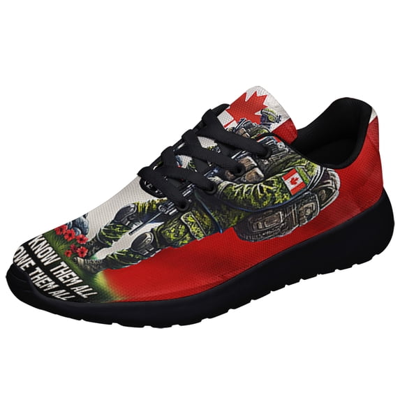 Canada Veteran Memorial We Don't Know Them All But We Owe Them All Canadian Soldier The Cross Shoes Sneakers Black Size 10