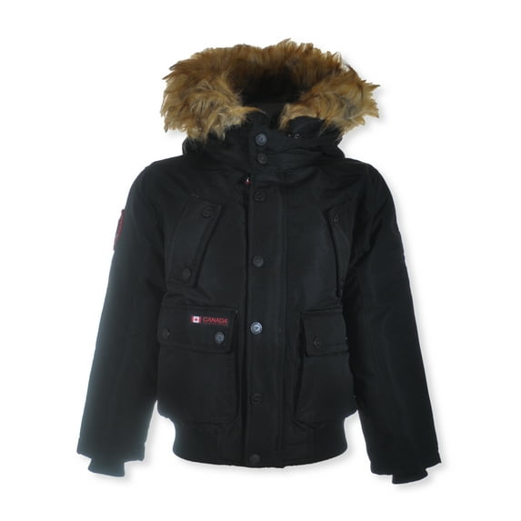 Canada Weather Gear Boys' Heavy Faux Fur Jacket Color: black Size: 8