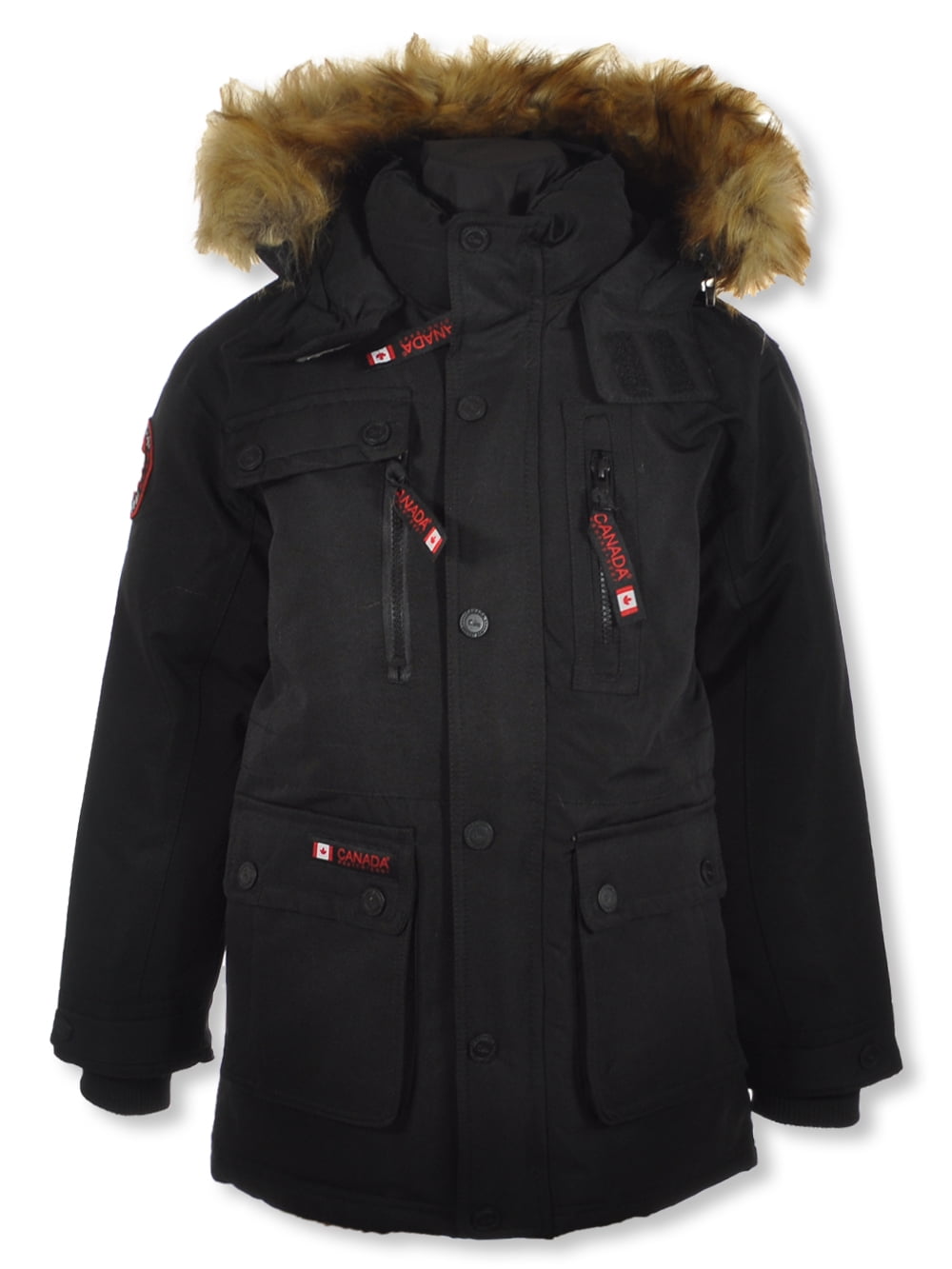 Canada Weather Gear Boys' Snorkle Parka Black, 10 12 (Big Boys