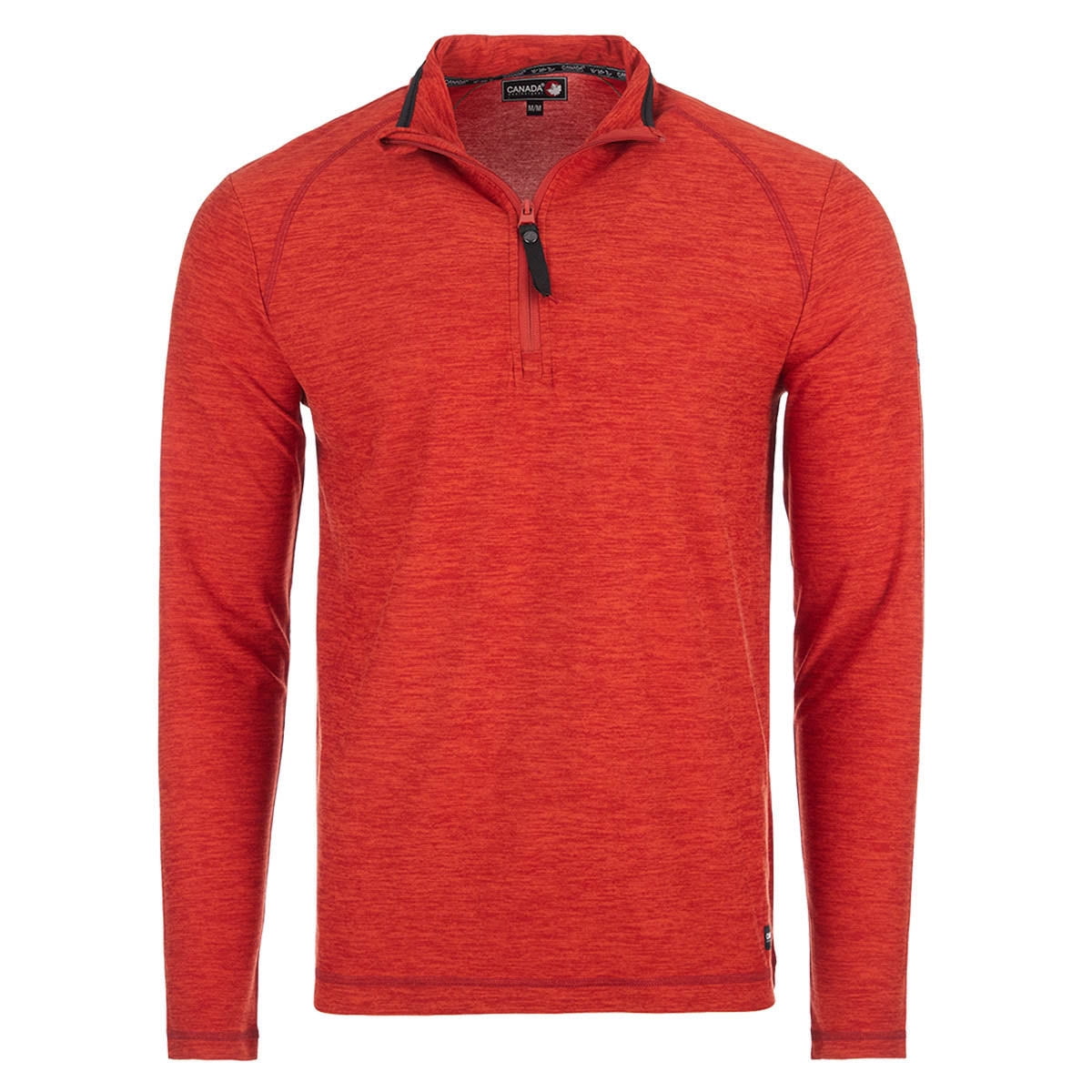 Canada Weather Gear Men's FleeceDye Supreme Soft 1/4 Zip Red/Carbon