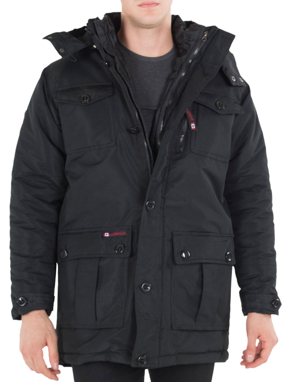 Canada Weather Gear Men s Insulated Parka charcoal gray xl Big Boys Walmart