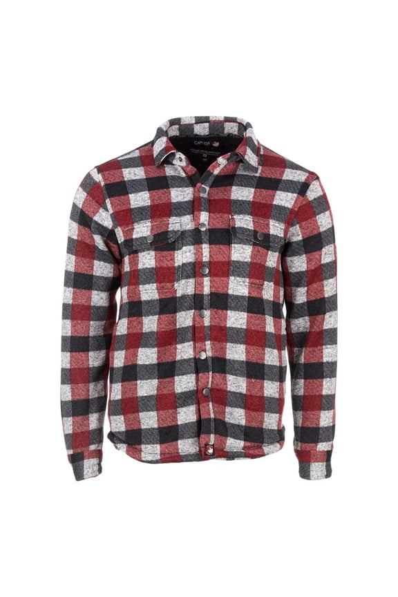 Men's Sherpa Lined Buffalo Plaid Shirt Jacket