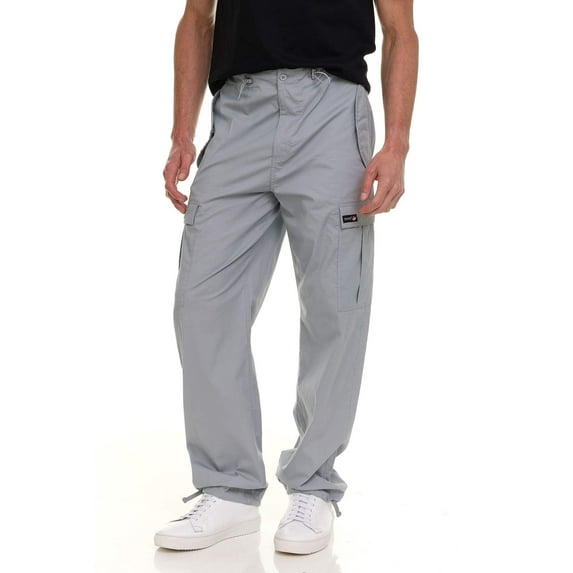Canada Weather Gear Men’s Wide Leg Cargo Stretch Pants – Lightweight Utility Trousers with Drawstring Hem Multi-Pockets