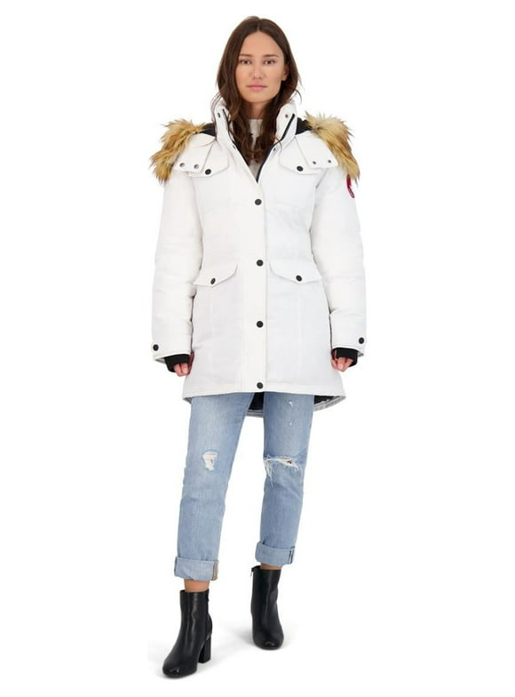 Canada Weather Gear Parka Coat for Women-Insulated Faux Fur Hooded Winter Jacket