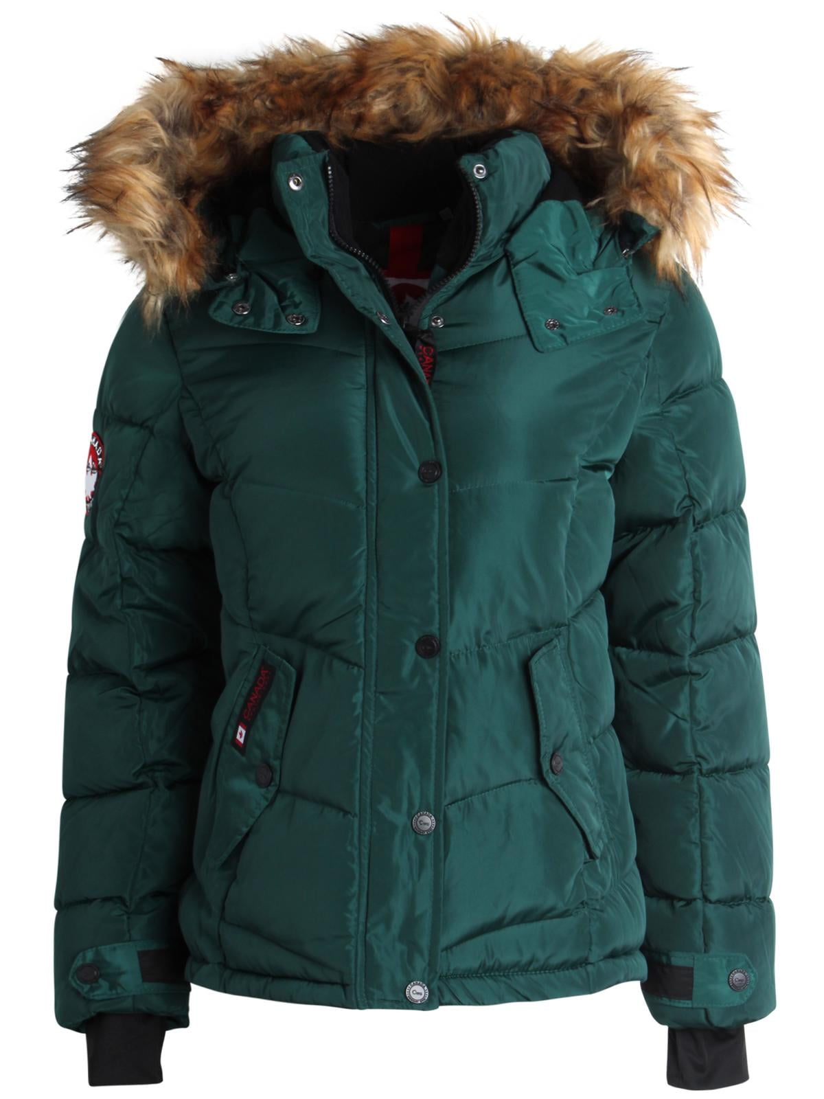 Canada Weather Gear Women's Classic Puffer Jacket with Faux Fur Trim ...