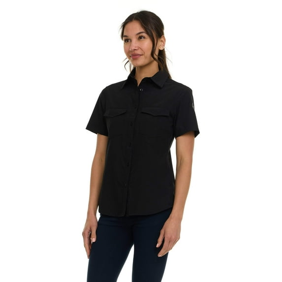 Canada Weather Gear Women's Short Sleeve 4-Pocket Button-Up Shirt