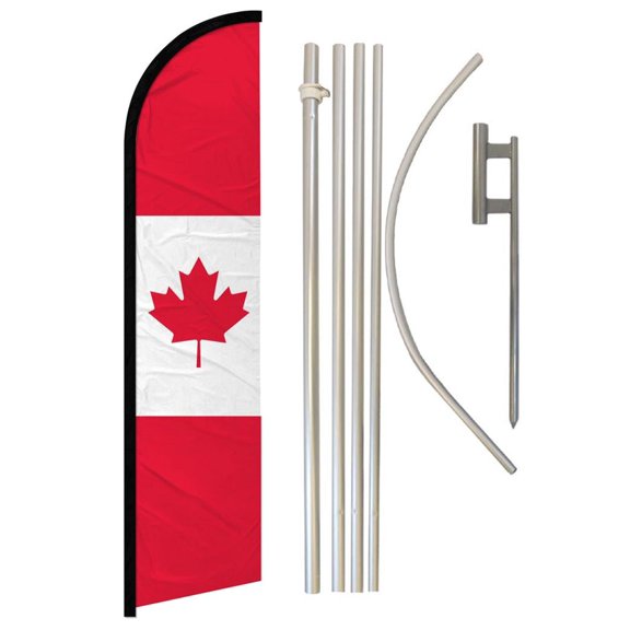 Canada Windless Banner Flag & Pole Kit