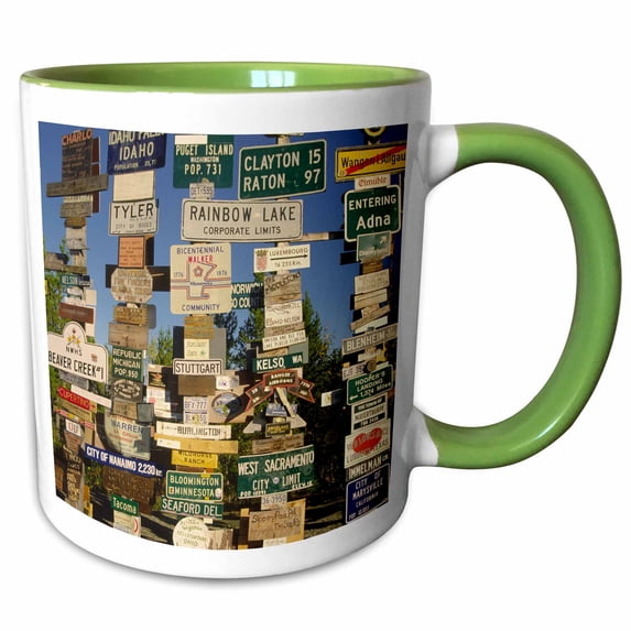 3drose, Canada, Yukon Territory, Sign Post at Watson Lake-cn12 Bja0000 - Janyes Gallery, 15oz Two-tone Green Mug