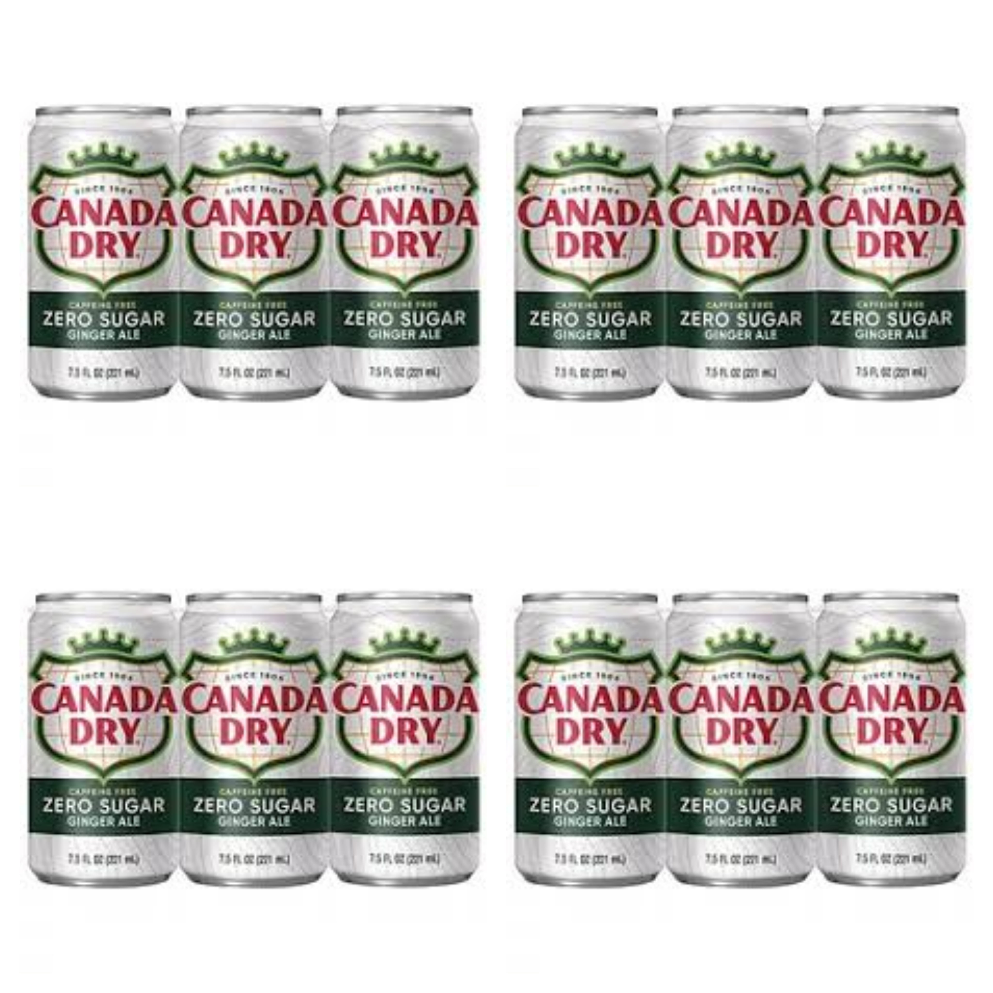 Canada dry zero sugar ginger ale 7.5 fl oz, Total 24 cans